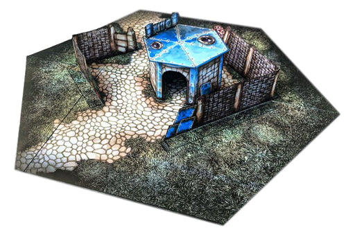 Hut with Wall Pop-Up Terrain, 12 Inch - Digital Download - Printing & Assembly Required