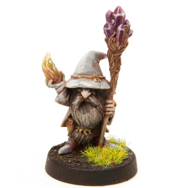 Gnome Wizard Male miniature, painted example (ships unpainted)