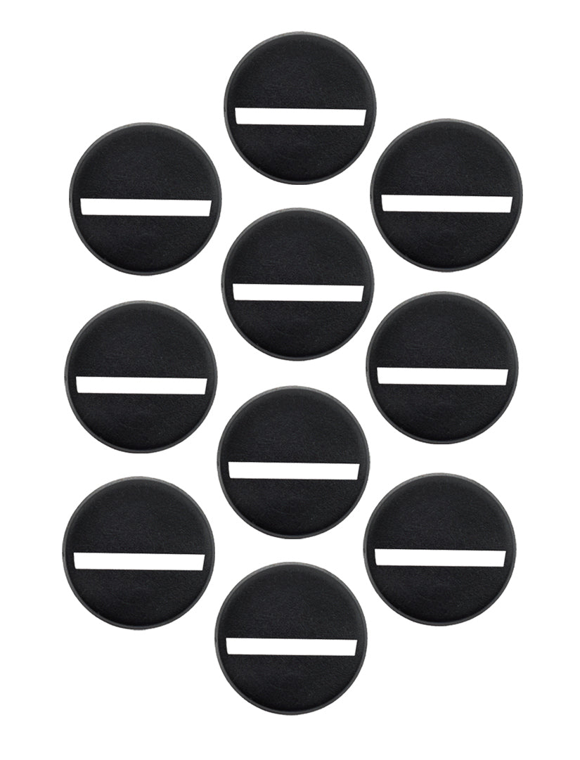 Pack of 10 Slotted Miniature Bases, 20mm