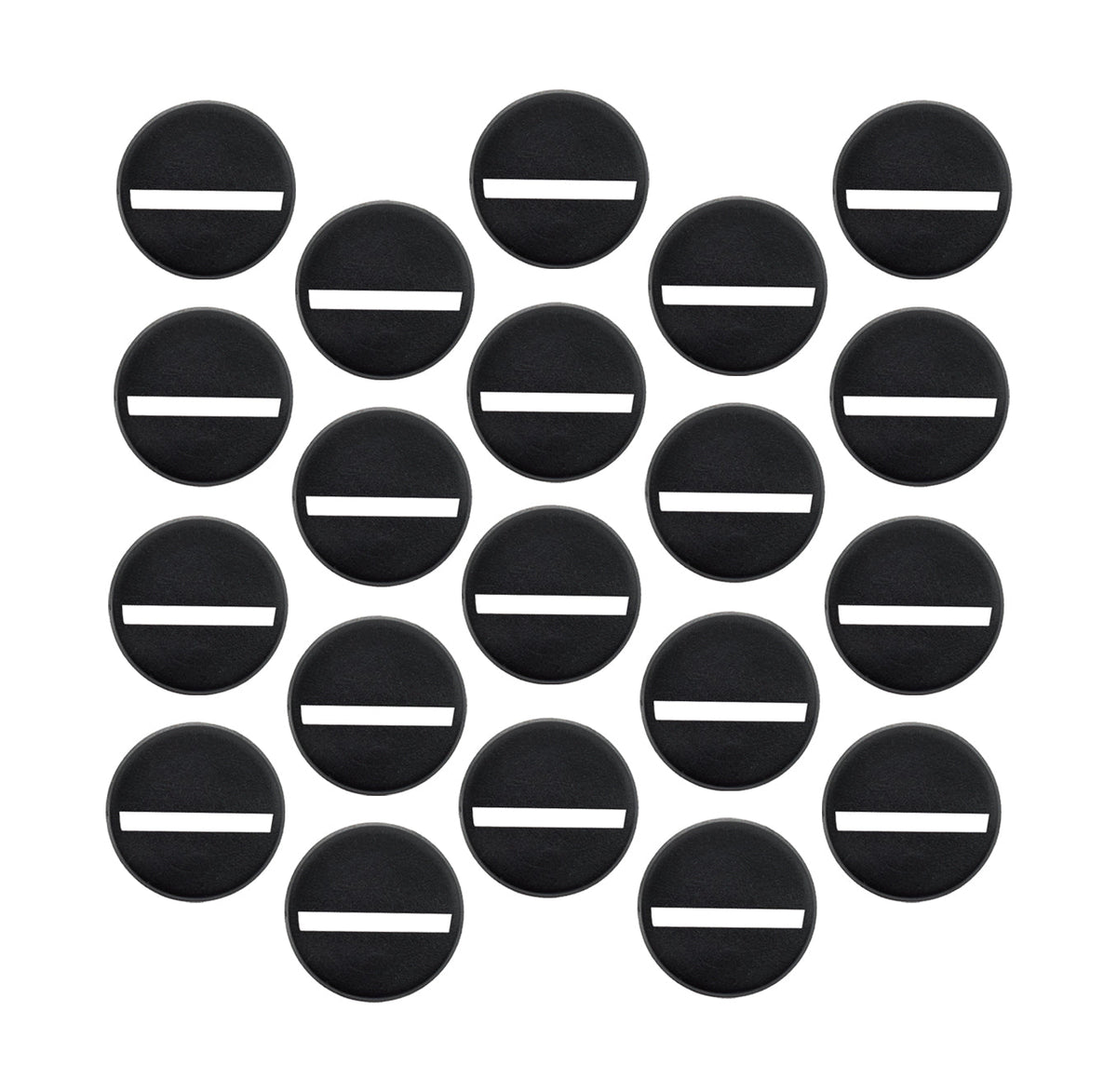 Pack of 20 Slotted Miniature Bases, 20mm
