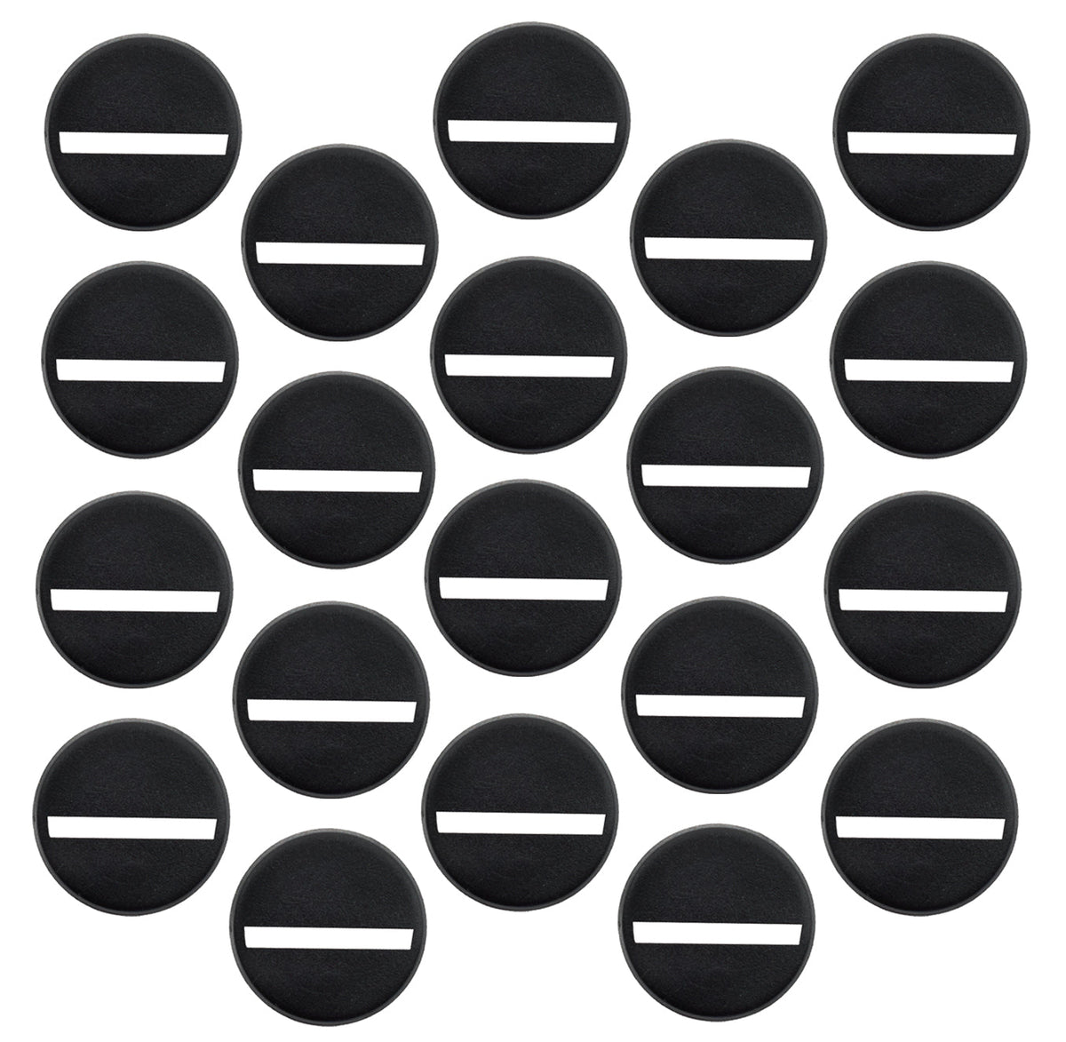Pack of 20 Slotted Miniature Bases, 25mm