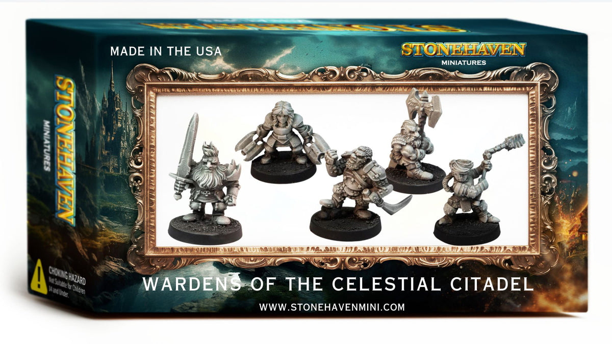 Wardens of the Celestial Citadel, Dwarf Minis (30mm), retail box, another view