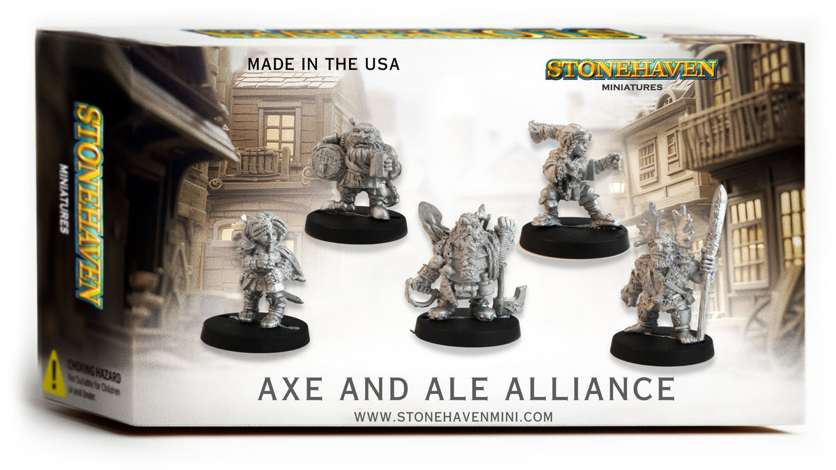 Axe and Ale Alliance - 5 Dwarven Stonehaven Miniature Set, retail box