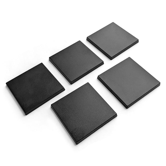 Stonehaven Miniatures 5PK - Miniature Bases, 50mm Square - Plastic, Black