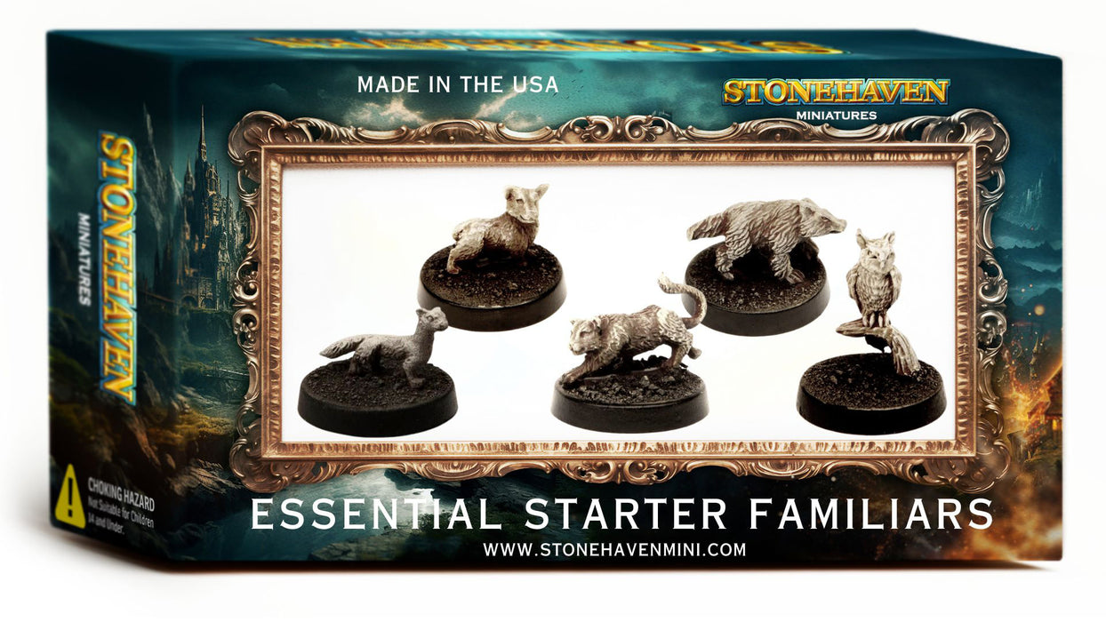 Essential Starter Familiars Stonehaven Miniatures Set for DnD - Perfect for RPGs