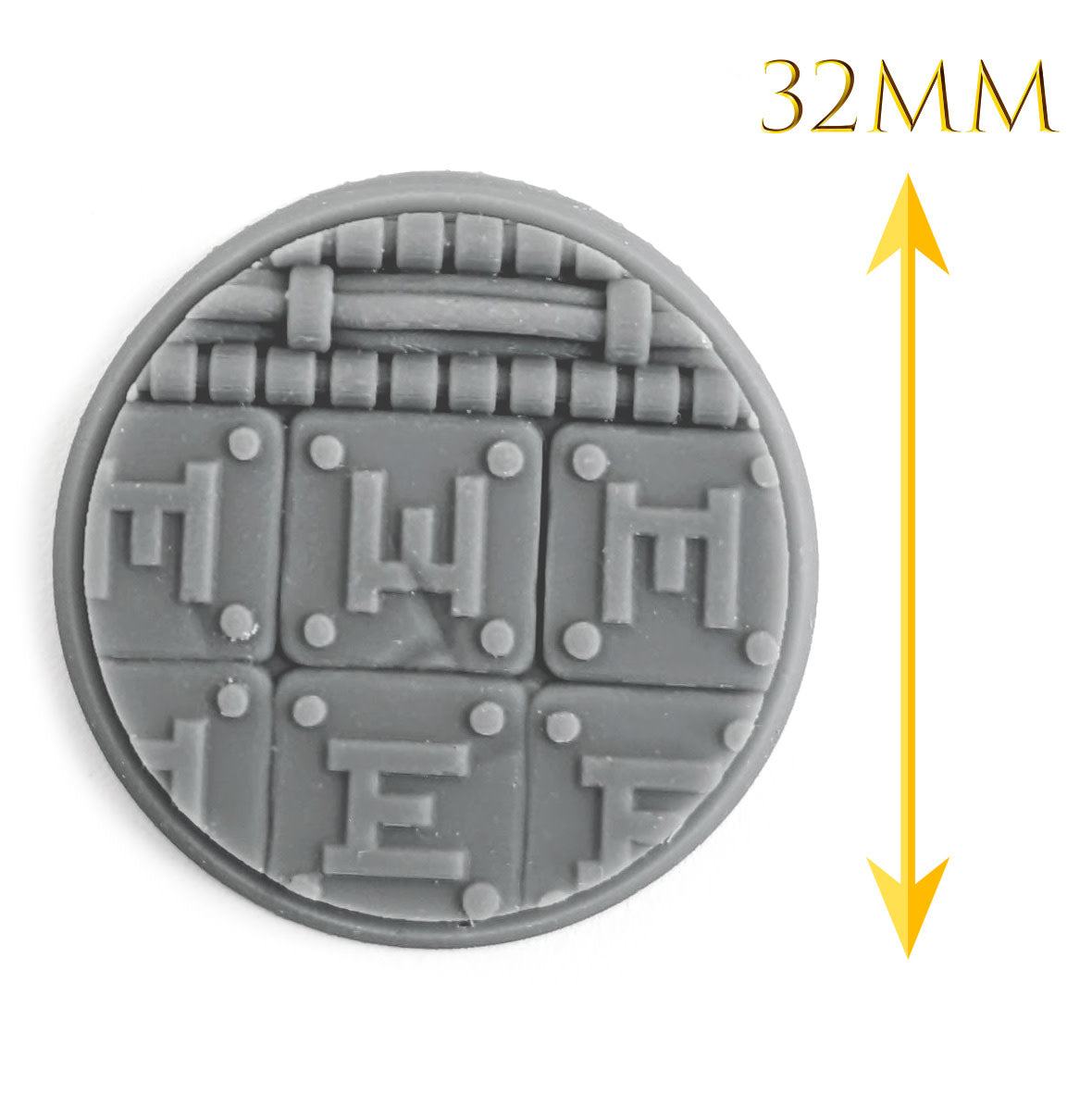 5-pack Futuristic Industrial Grey Resin Bases, 32mm Diameter, another view