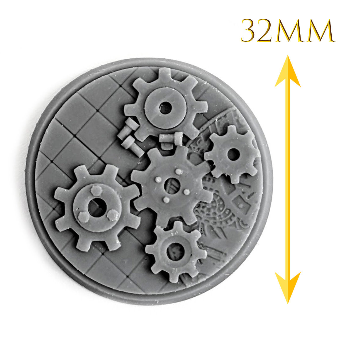 5-pack Steampunk Grey Resin Bases, 32mm Diameter, another view