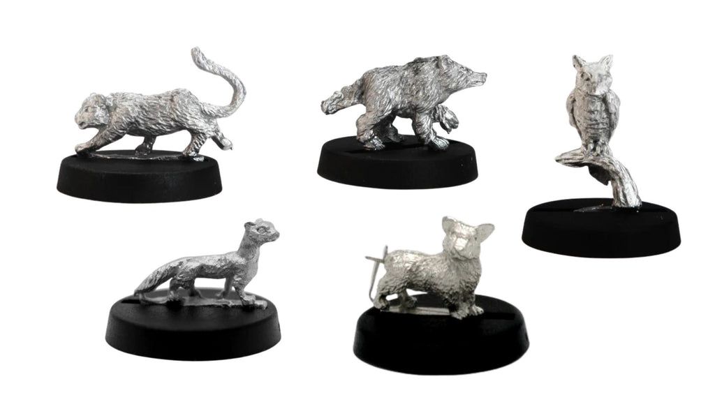 Essential Starter Familiars Stonehaven Miniatures Set for DnD, unpainted pewter miniatures