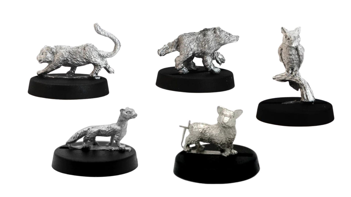 Essential Starter Familiars Stonehaven Miniatures Set for DnD, unpainted pewter miniatures