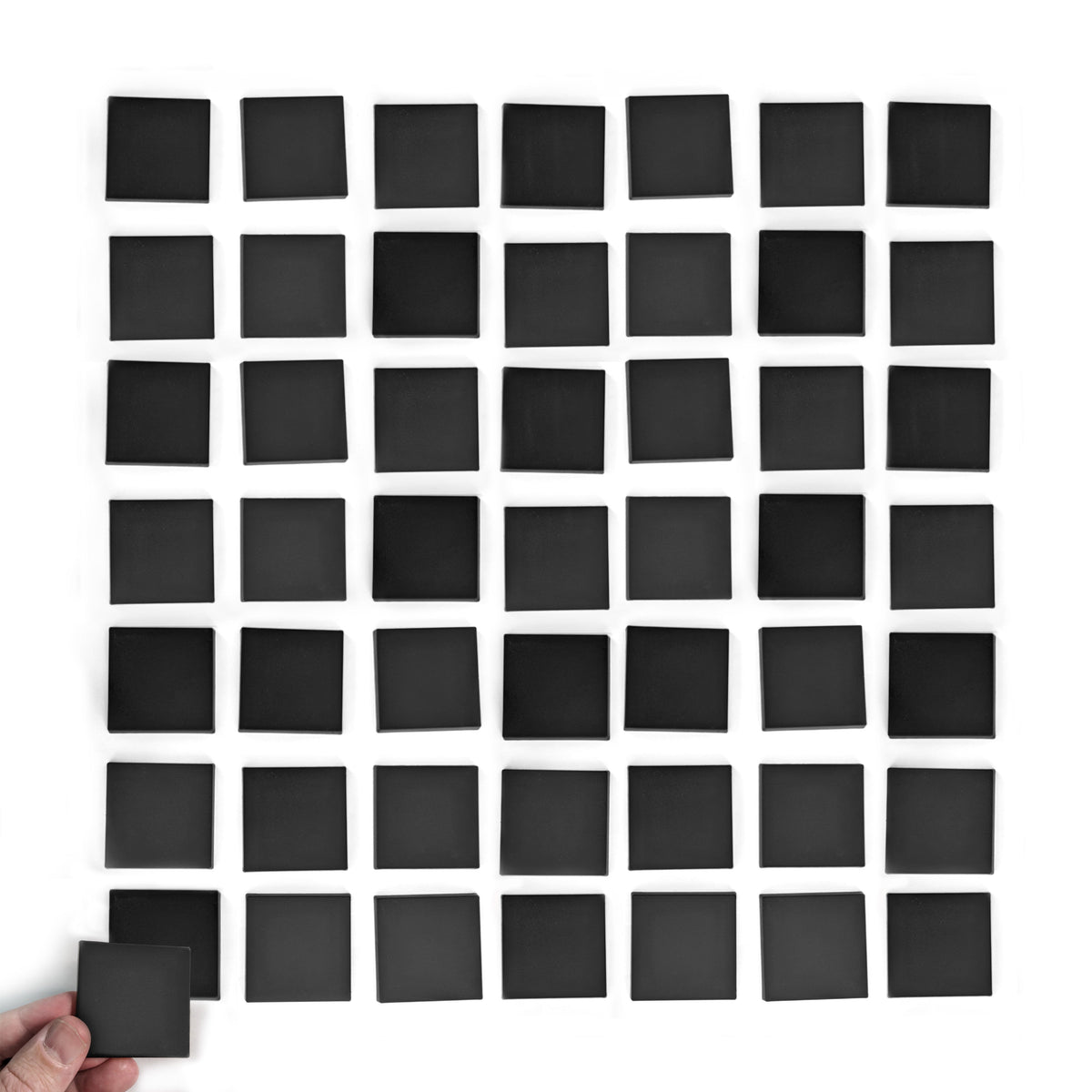 50-pack Miniature Bases, 50mm Square - Plastic, Black