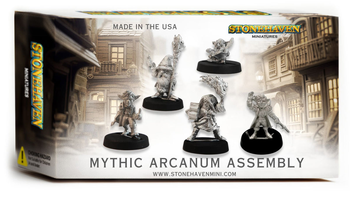 Mythic Arcanum Assembly, 5 Gnome Minis (30mm), retail box