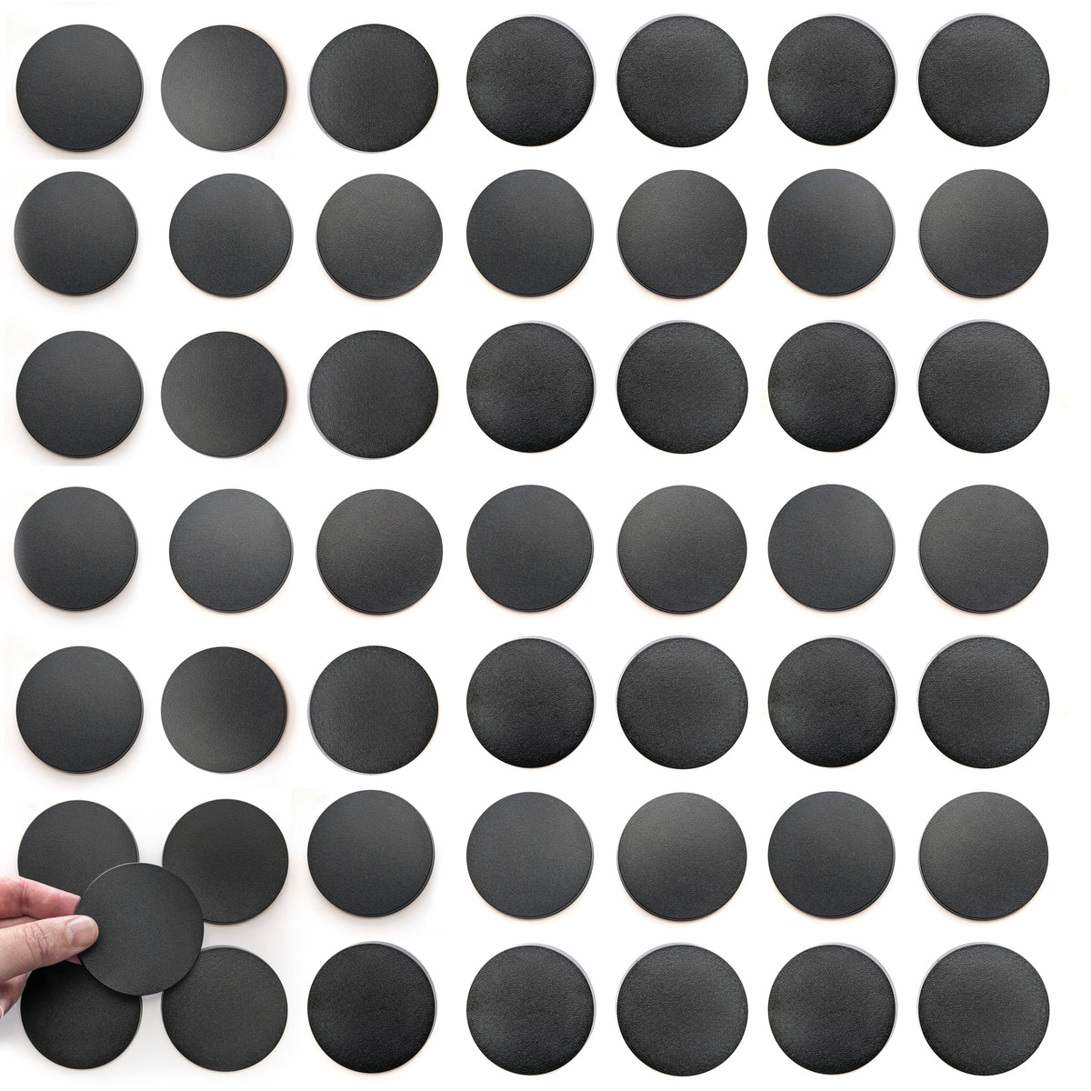 50-pack Miniature Bases, 80mm Diameter - Plastic, Black