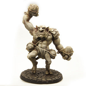 Primed resin Troll with Rocks miniature, 65mm tall