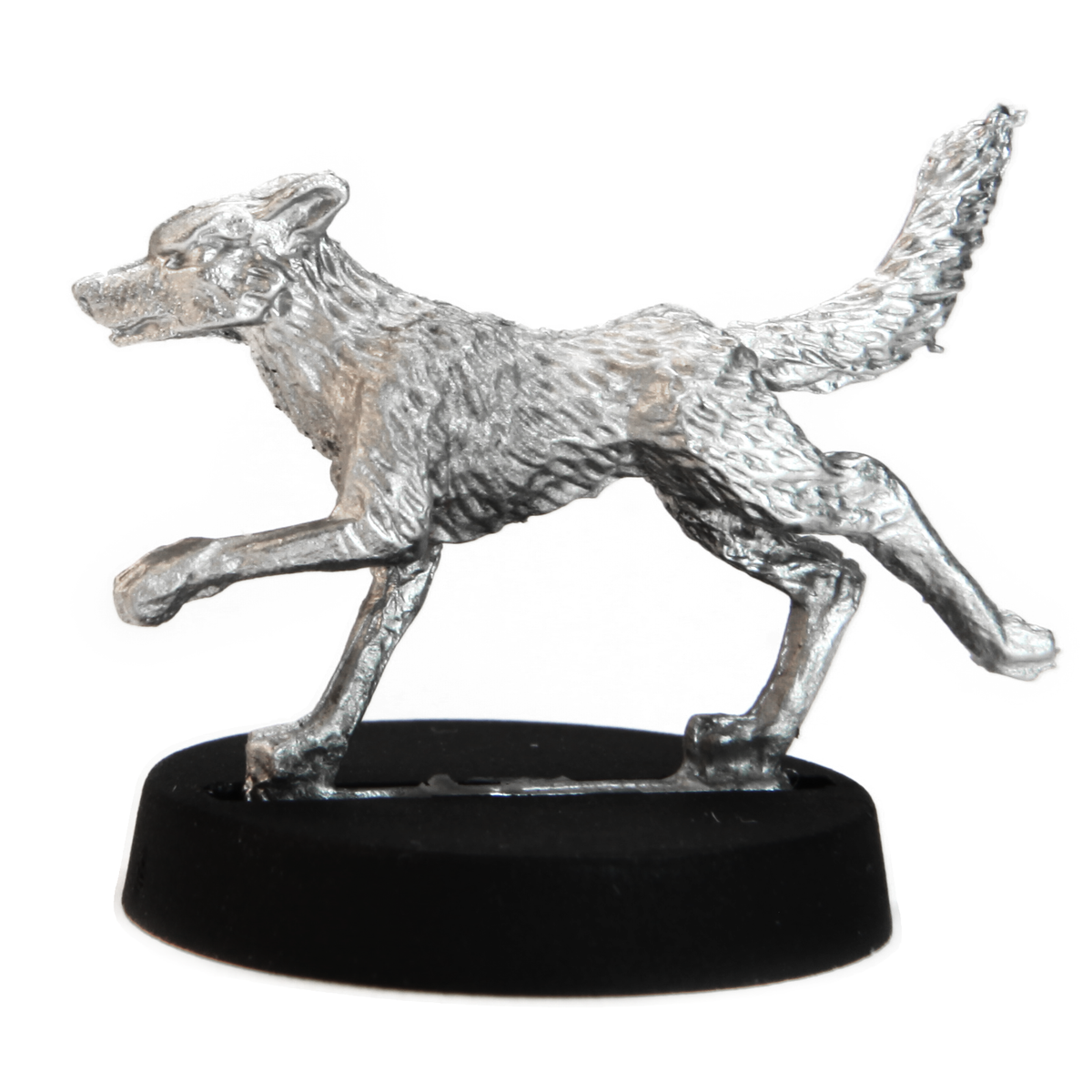 Unpainted pewter Stray Dog miniature, 15mm tall