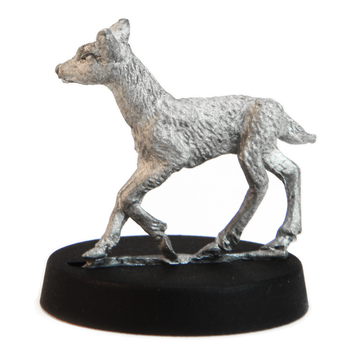 Unpainted pewter Fawn miniature, 16mm tall, another view