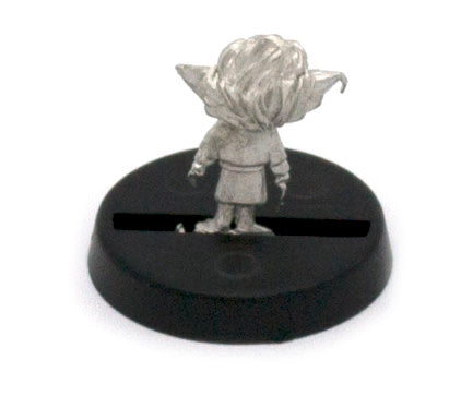 Unpainted pewter Gnome Baby miniature, 14mm tall, another view