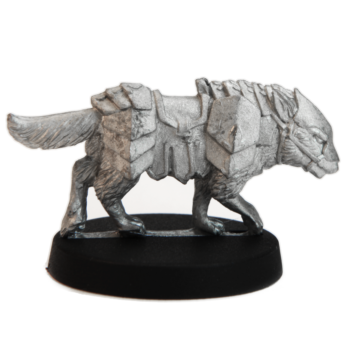 Unpainted pewter Wolf miniature, 17mm tall, another view