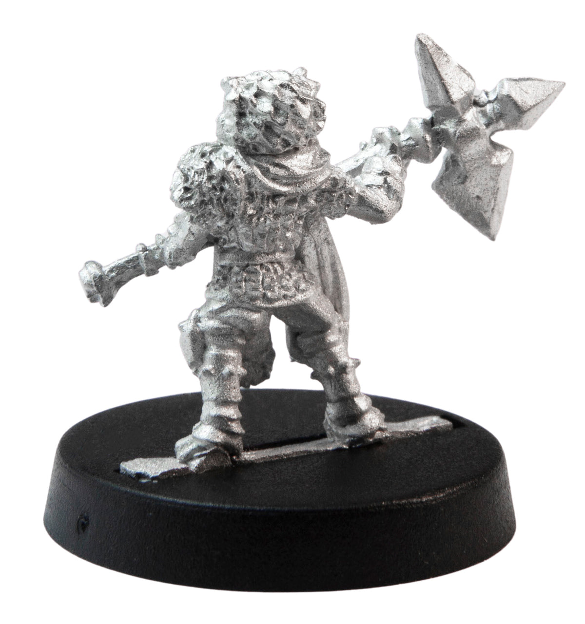 Unpainted pewter Grippli Warrior miniature, 20mm tall, another view
