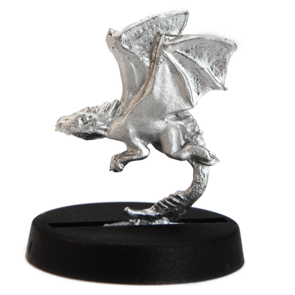 Unpainted pewter Dragonling miniature, 19mm tall