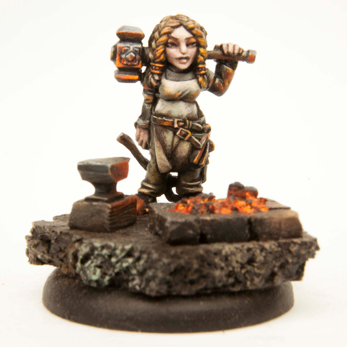 Dwarf Blacksmith miniature, painted example (ships unpainted)