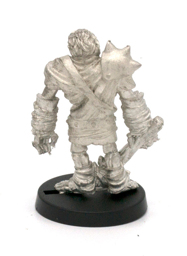 Unpainted pewter Half-Orc Undead miniature, 36mm tall, another view