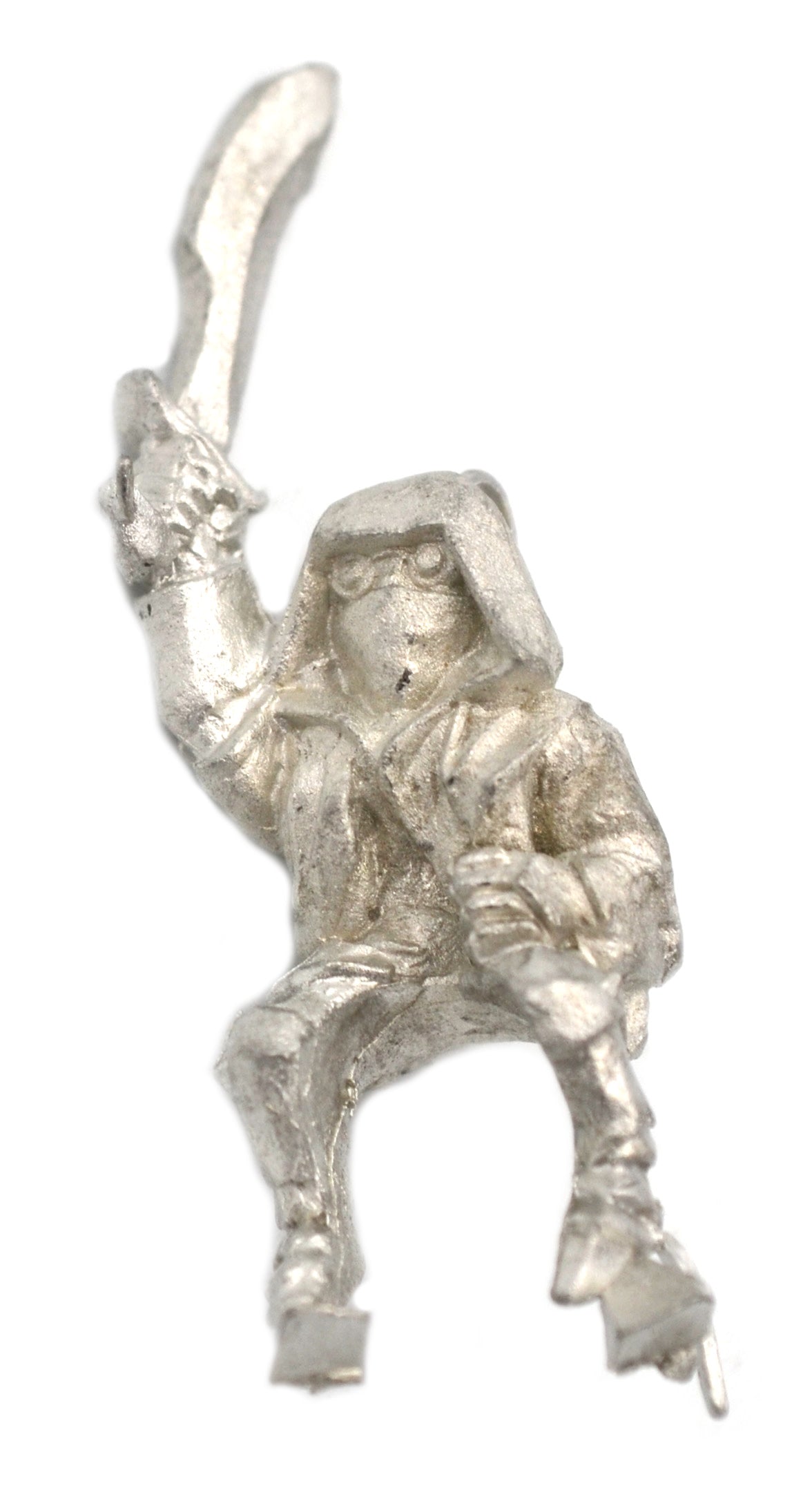Unpainted pewter Gnome Shrouded Figure Rider miniature, 30mm tall