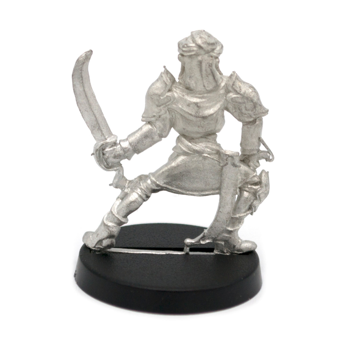 Unpainted pewter Elf Infiltrator miniature, 30mm tall, another view