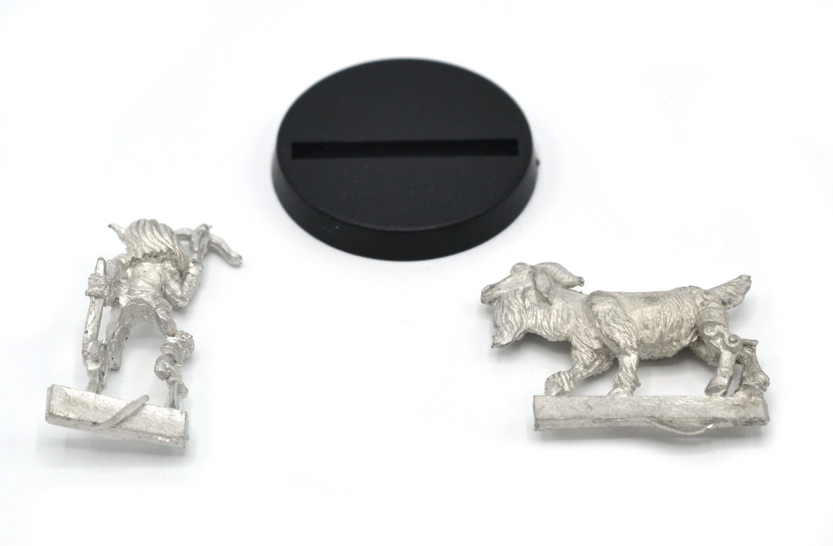 Unpainted pewter Gnome Scout Mounted miniature, 30mm tall, another view
