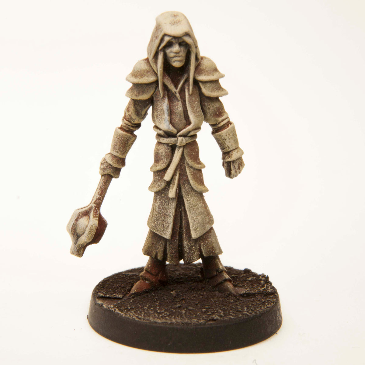 Primed pewter Elf Cleric miniature, 35mm tall