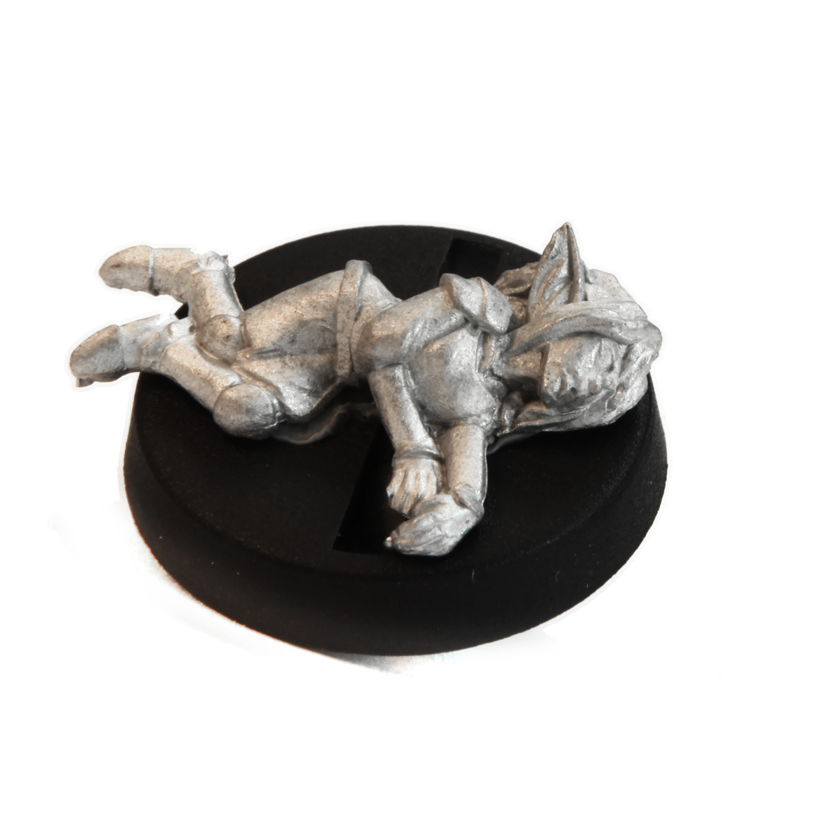Unpainted pewter Gnome Unconscious miniature, 20mm long