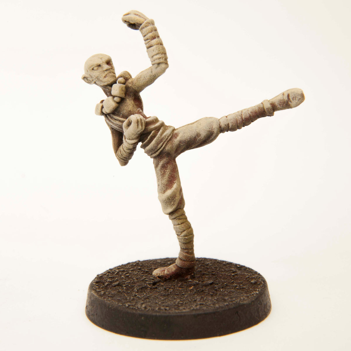 Primed pewter Elf Monk miniature, 35mm tall