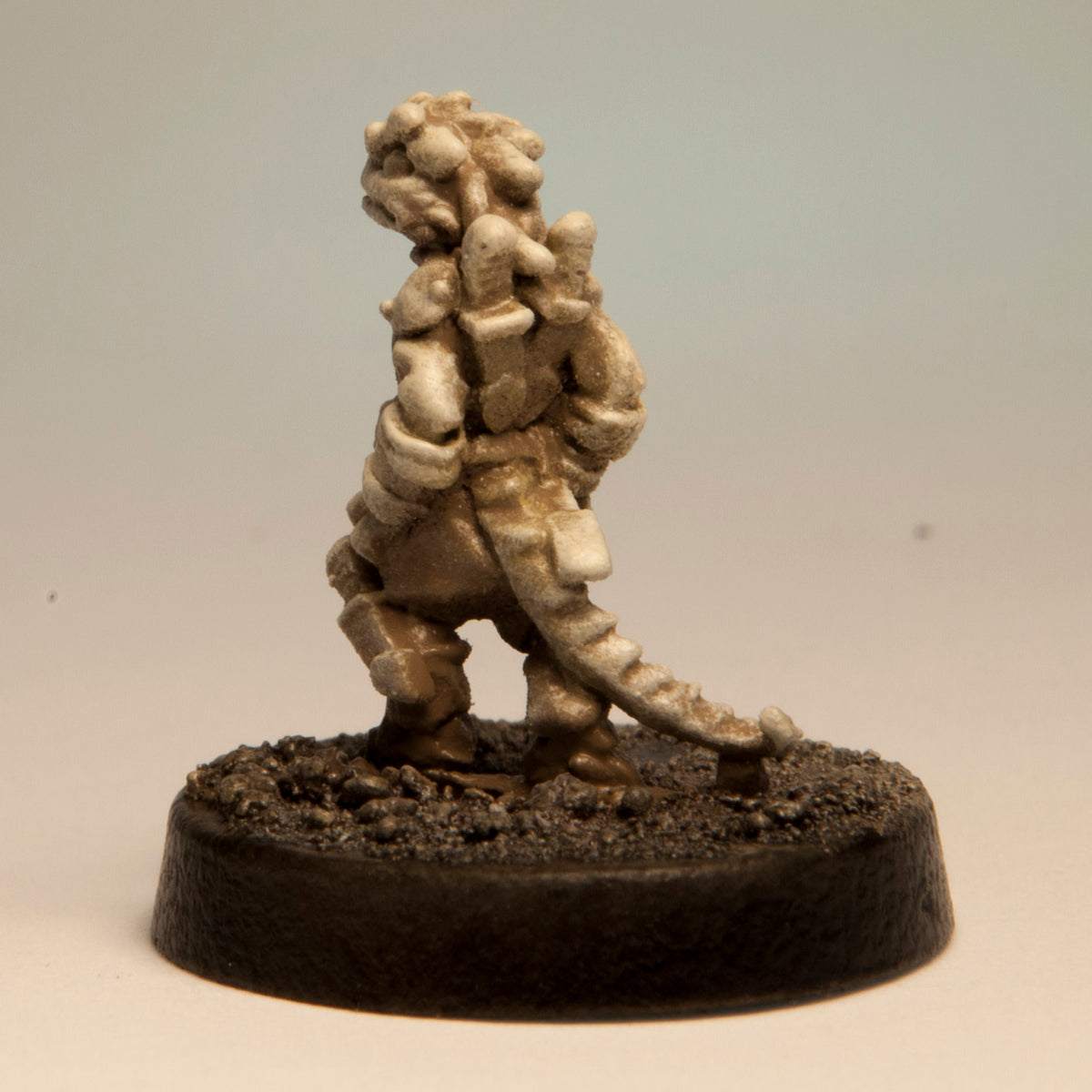 Primed pewter Kobold Rogue miniature, 17mm tall, another view