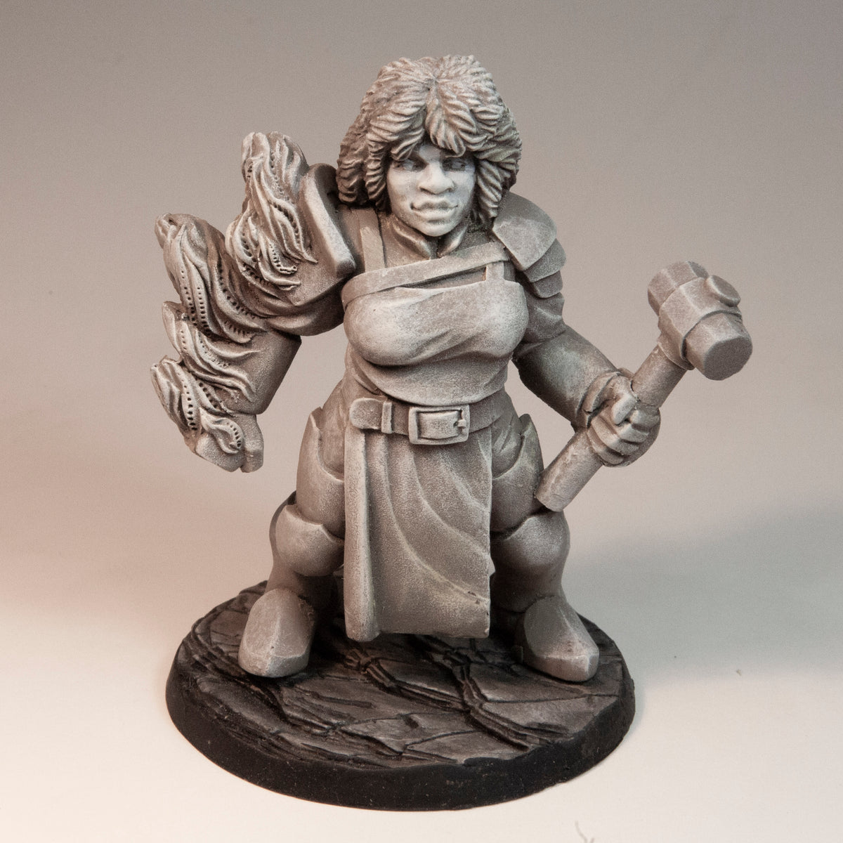 Primed resin Fire Giant miniature, 81mm tall