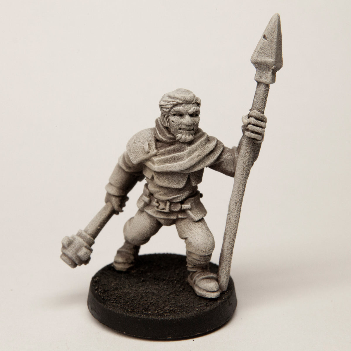 Primed pewter Male Human Guardsman miniature, 44mm tall