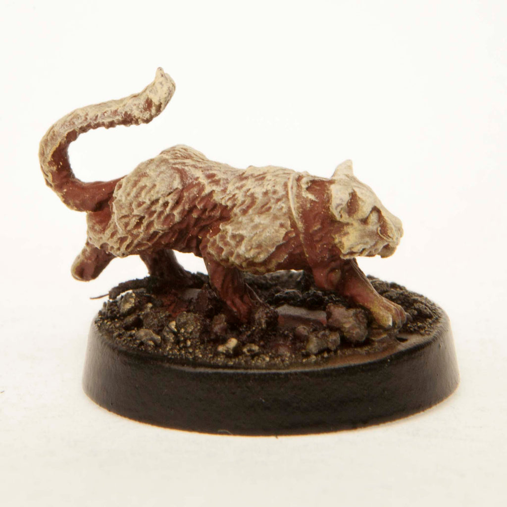 Primed pewter Cat miniature, 14mm tall, another view