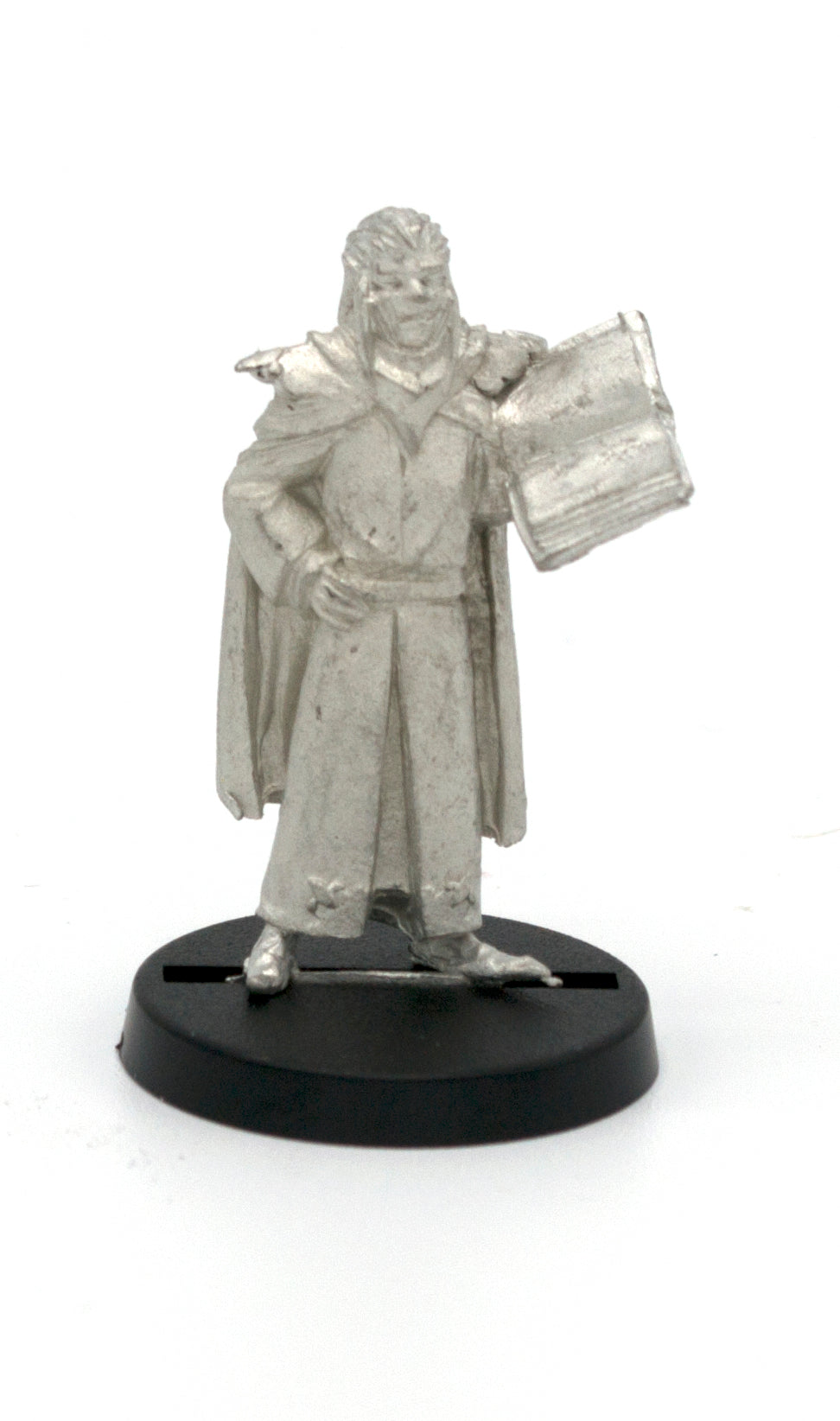 Unpainted pewter Elf Patriarch miniature, 34mm tall, another view