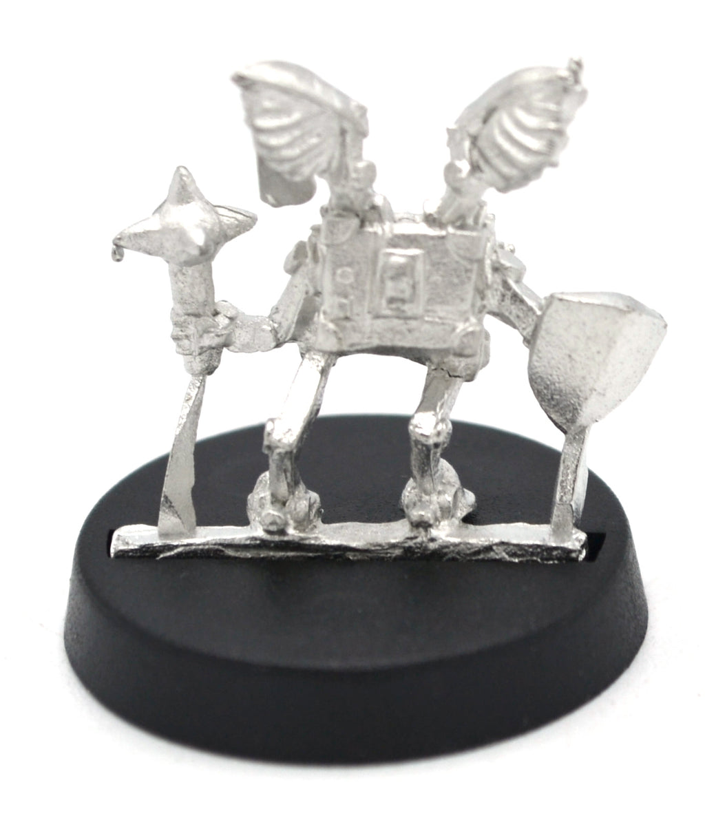 Unpainted pewter Modron Paladin miniature, 15mm tall, another view