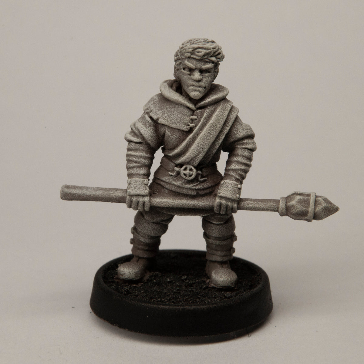 Primed pewter Male Human Adept miniature, 33mm tall
