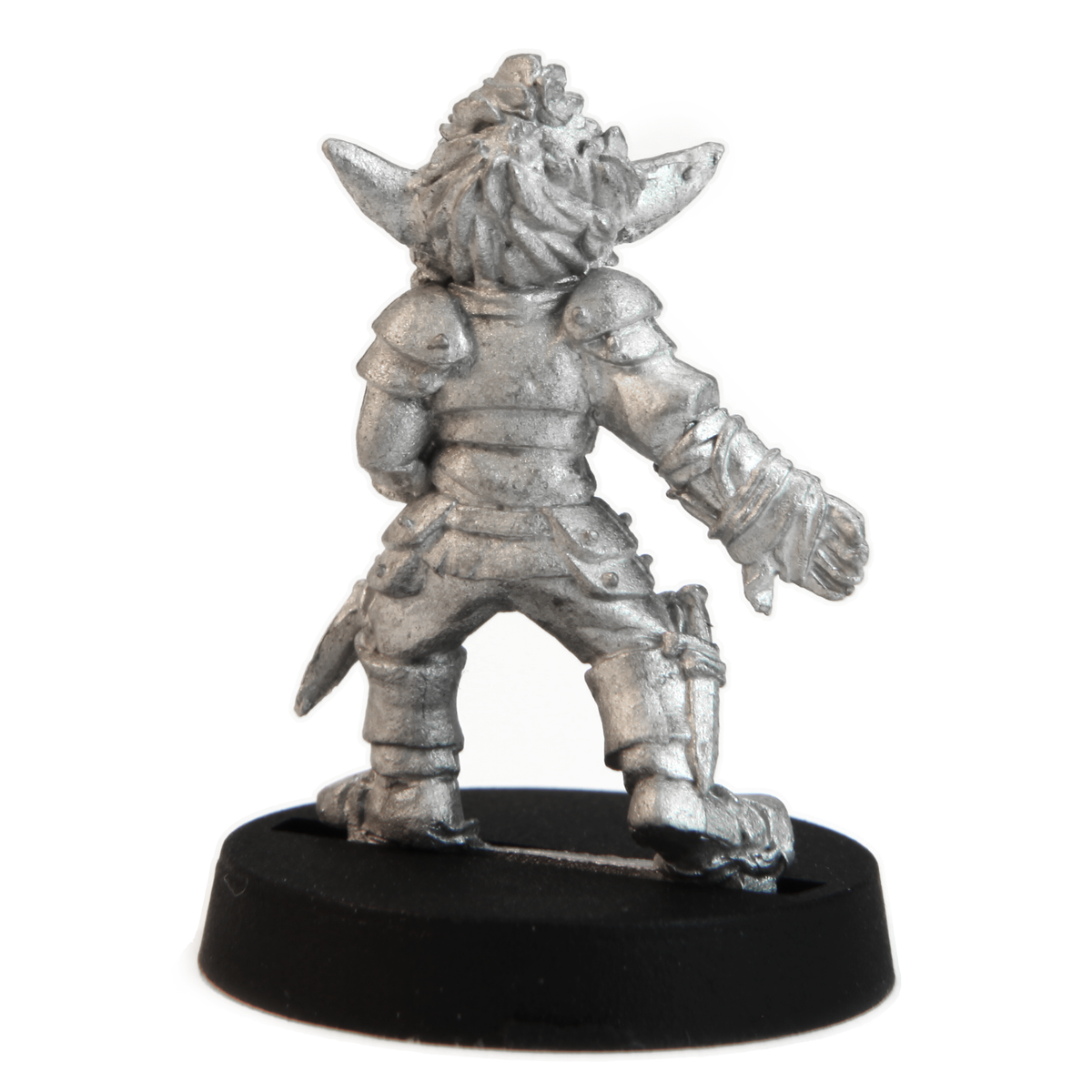 Unpainted pewter Gnome Thief miniature, 23mm tall, another view