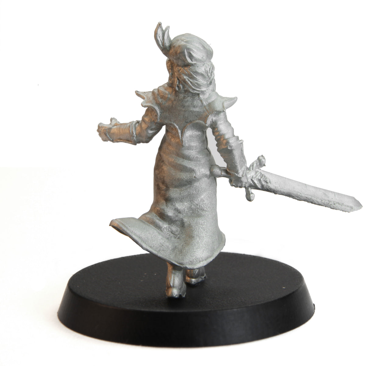 Unpainted pewter Tytantroll Vampire Hunter miniature, 38mm tall, another view
