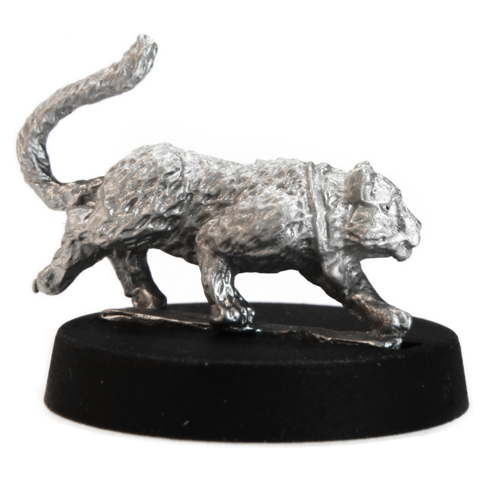 Unpainted pewter Cat miniature, 14mm tall, another view