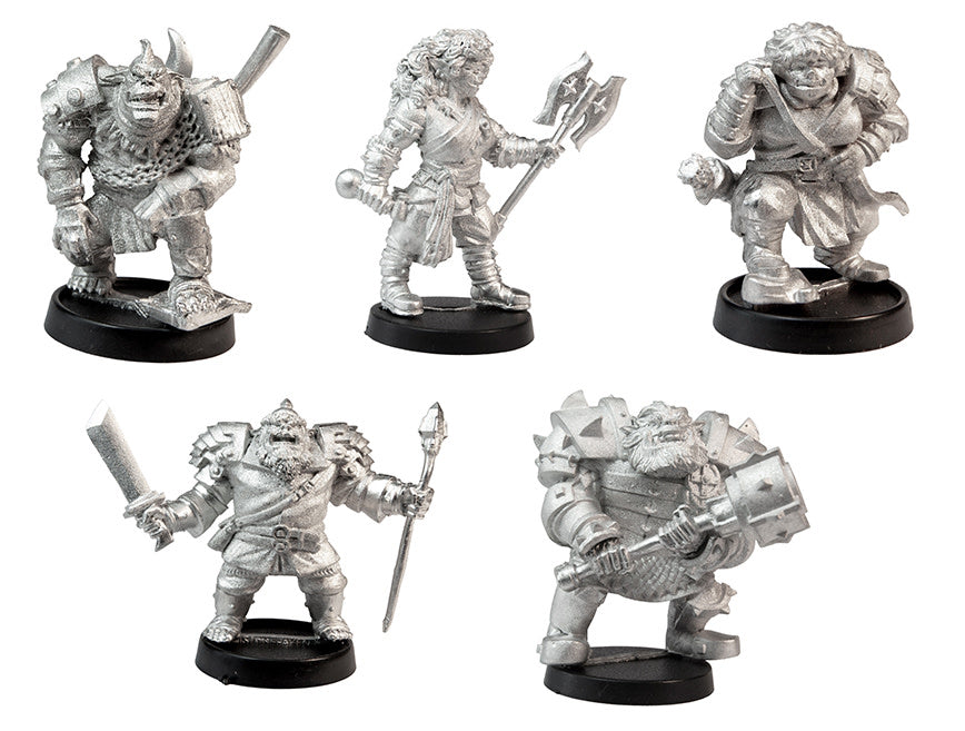 Stonehaven Adventurers 2020 - 5 Piece The Bone Bashers Set, unpainted pewter miniatures