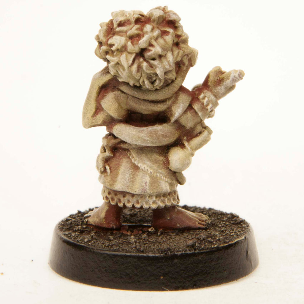 Primed pewter Halfling Potion Maker miniature, another view