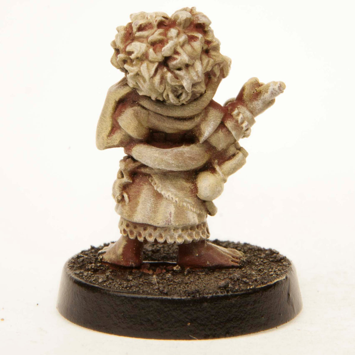 Primed pewter Halfling Potion Maker miniature, another view