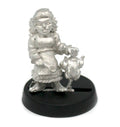 Unpainted pewter Halfling Cook miniature, 21mm tall, another view