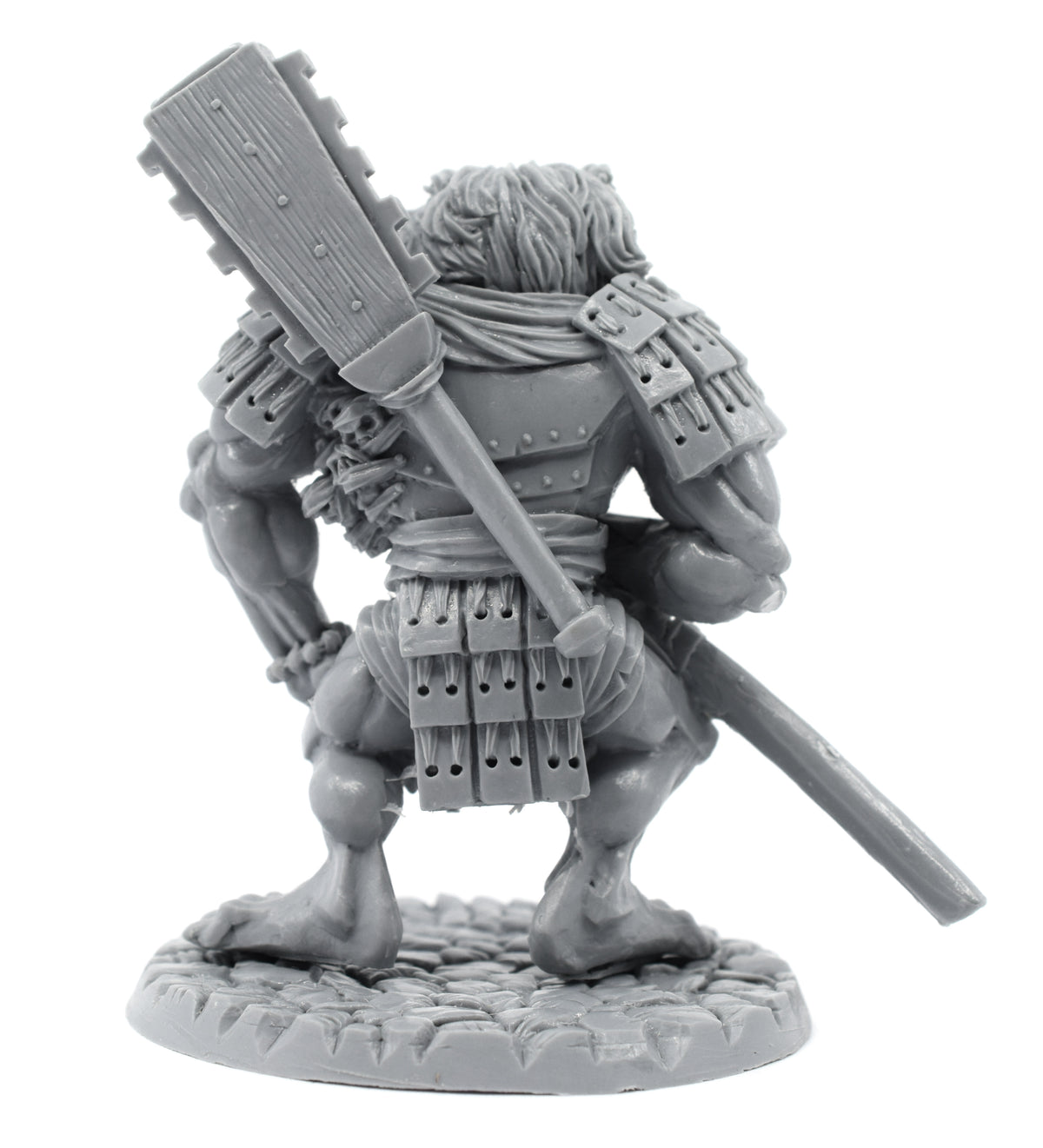 Unpainted resin Oni Troll miniature, 82mm tall, another view