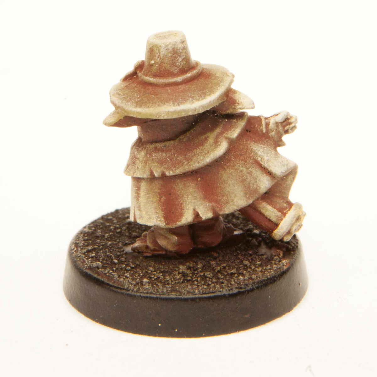 Primed pewter Gremlin Stranger miniature, 24mm tall, another view