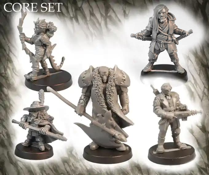 Stonehaven Adventurers 2020 - 5 Piece Cyragnome and the Fierce Four Set, primed pewter miniatures