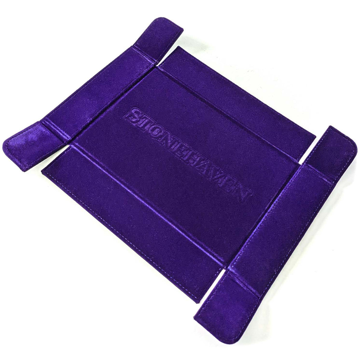 Stonehaven Royal Purple Velvet and PU Leather Magnetic Dice Tray, another view