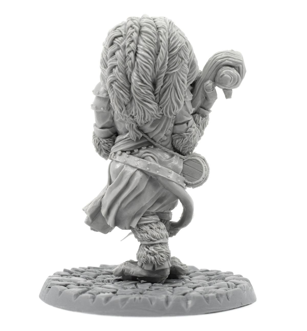 Unpainted resin Troll Mage miniature, 78mm tall, another view